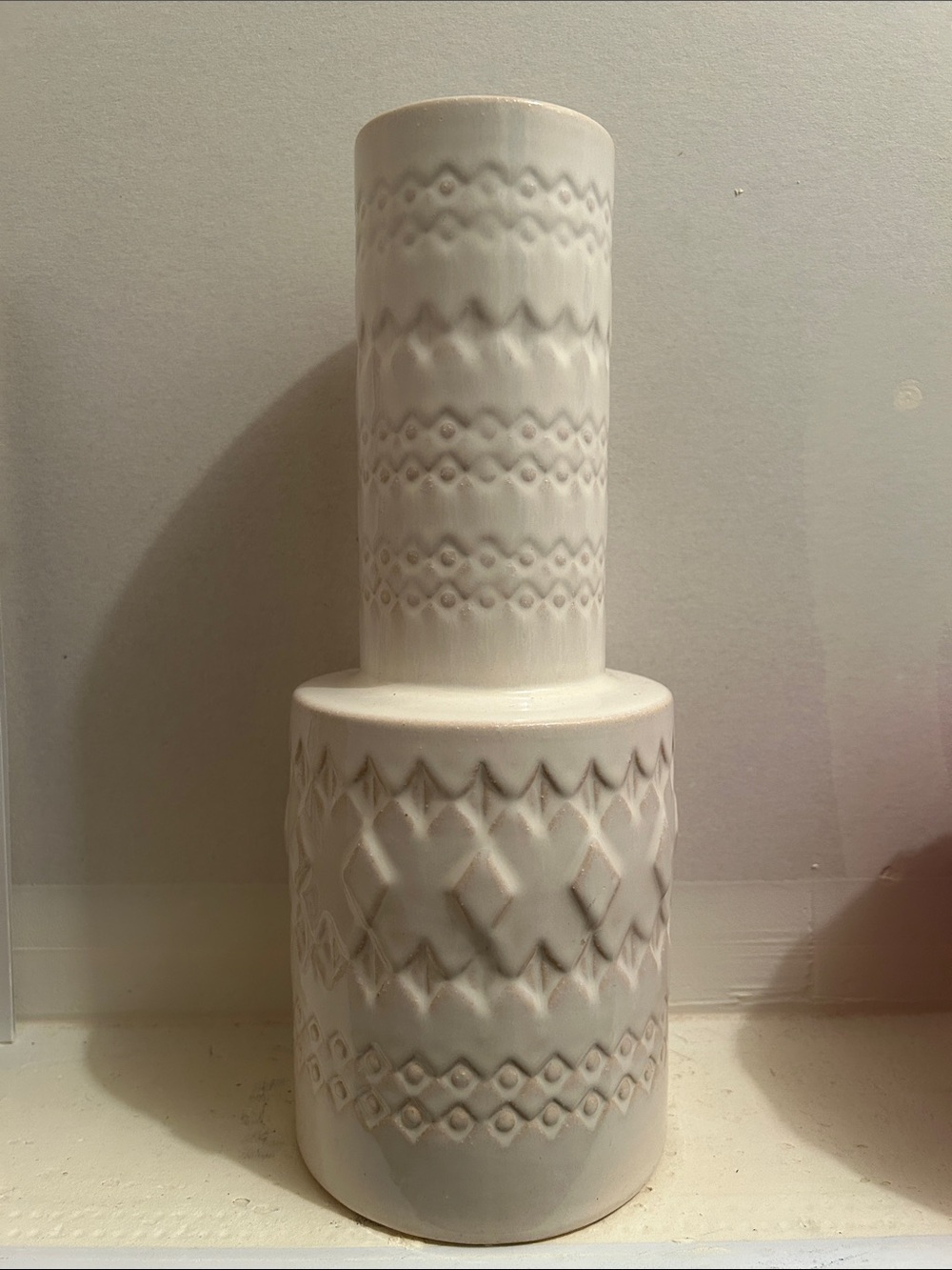 West Elm Cream Ceramic Vase